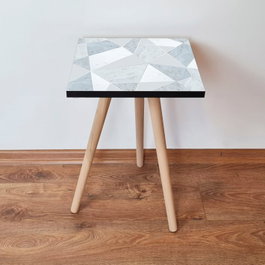 Hanah Home Mesa Auxiliar Shp175 Blanco y Gris